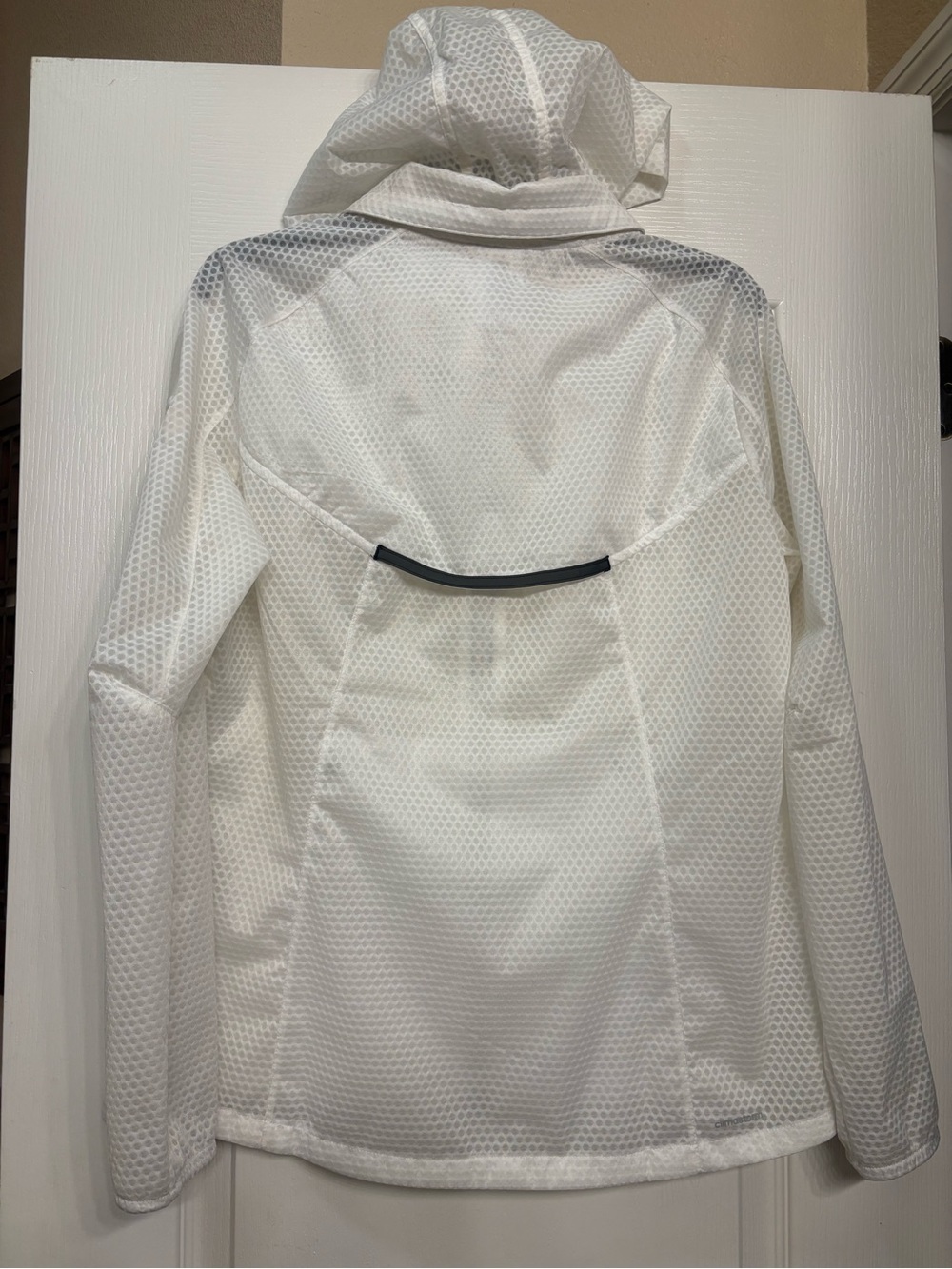 adidas White Mesh Hooded Bomber Jacket - Picture 2 of 4
